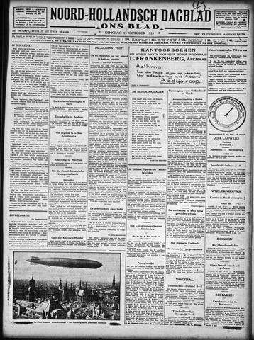 Noord-Hollandsch Dagblad : ons blad 1929-10-15