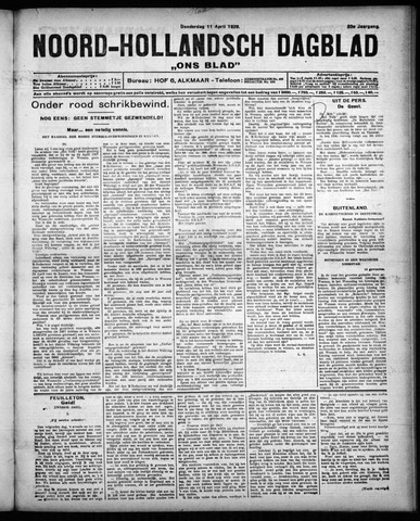 Noord-Hollandsch Dagblad : ons blad 1929-04-11