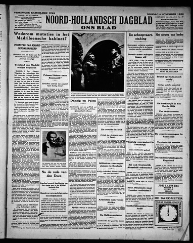 Noord-Hollandsch Dagblad : ons blad 1936-11-03