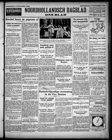 Noord-Hollandsch Dagblad : ons blad 1938-11-17