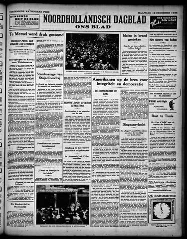 Noord-Hollandsch Dagblad : ons blad 1938-12-12