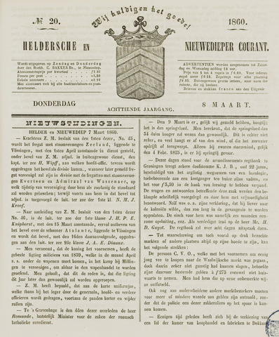 Heldersche en Nieuwedieper Courant 1860-03-08