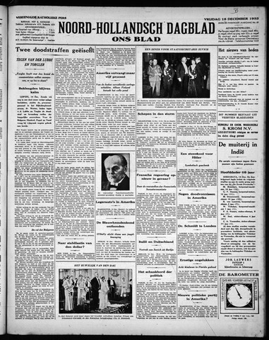 Noord-Hollandsch Dagblad : ons blad 1933-12-15
