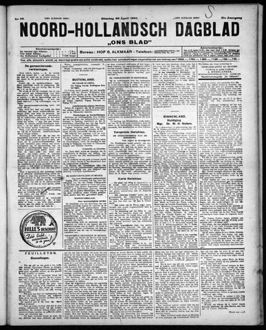 Noord-Hollandsch Dagblad : ons blad 1927-04-26
