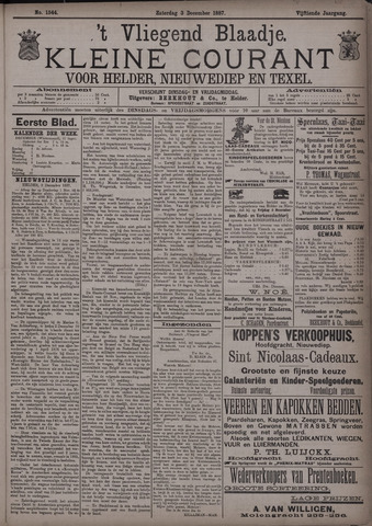 Vliegend blaadje : nieuws- en advertentiebode voor Den Helder 1887-12-03
