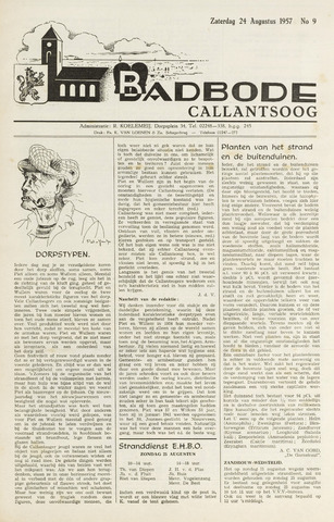 Badbode voor Callantsoog 1957-08-24