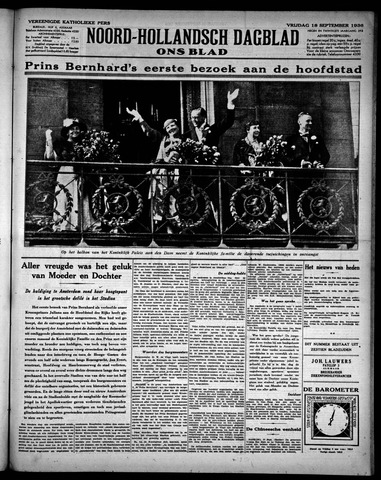 Noord-Hollandsch Dagblad : ons blad 1936-09-18