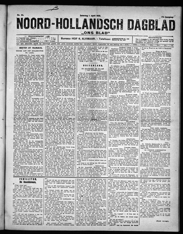 Noord-Hollandsch Dagblad : ons blad 1923-04-07