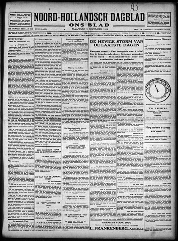 Noord-Hollandsch Dagblad : ons blad 1929-12-09