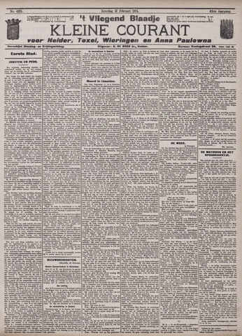 Vliegend blaadje : nieuws- en advertentiebode voor Den Helder 1914-02-21