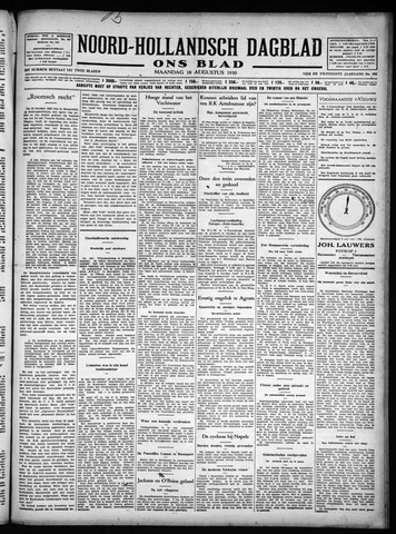 Noord-Hollandsch Dagblad : ons blad 1930-08-18