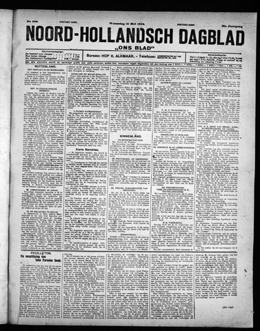 Noord-Hollandsch Dagblad : ons blad 1924-05-14