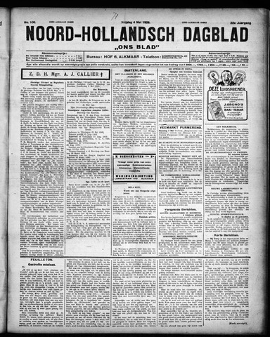 Noord-Hollandsch Dagblad : ons blad 1928-05-04