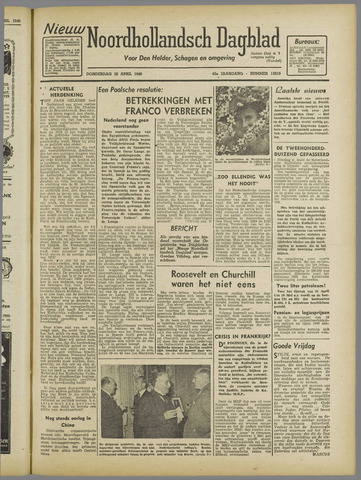 Nieuw Noordhollandsch Dagblad, editie Schagen 1946-04-18