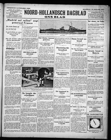 Noord-Hollandsch Dagblad : ons blad 1937-01-18