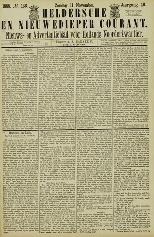 Heldersche en Nieuwedieper Courant 1888-11-11