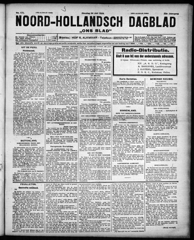 Noord-Hollandsch Dagblad : ons blad 1928-07-24