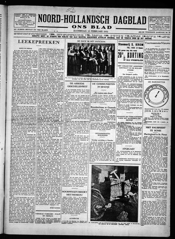 Noord-Hollandsch Dagblad : ons blad 1932-02-13