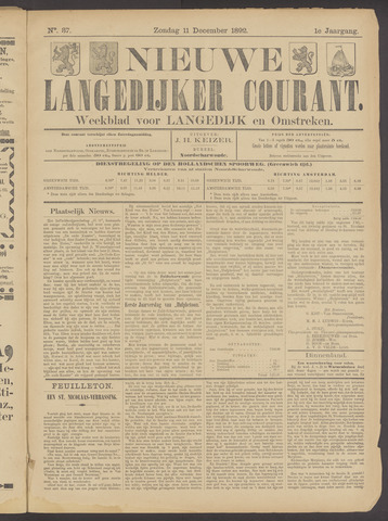 Nieuwe Langedijker Courant 1892-12-11