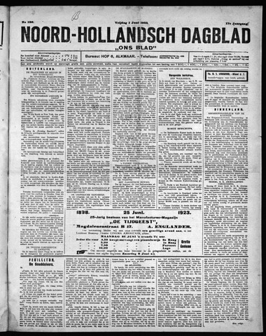 Noord-Hollandsch Dagblad : ons blad 1923-06-01