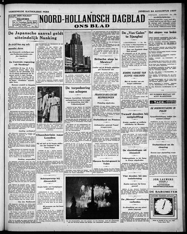 Noord-Hollandsch Dagblad : ons blad 1937-08-24