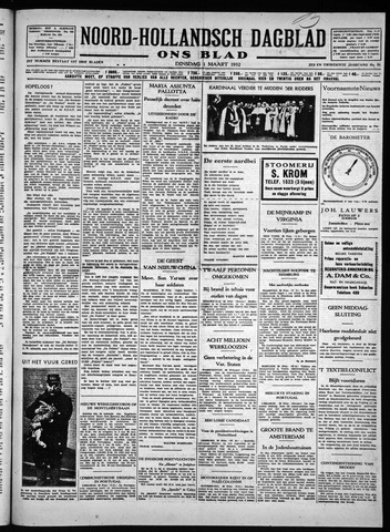 Noord-Hollandsch Dagblad : ons blad 1932-03-01
