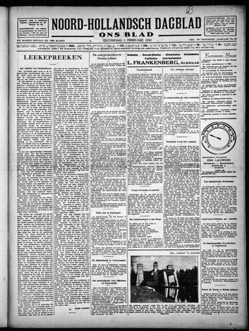 Noord-Hollandsch Dagblad : ons blad 1930-02-01