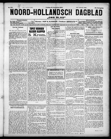 Noord-Hollandsch Dagblad : ons blad 1927-08-12