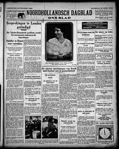 Noord-Hollandsch Dagblad : ons blad 1938-04-30