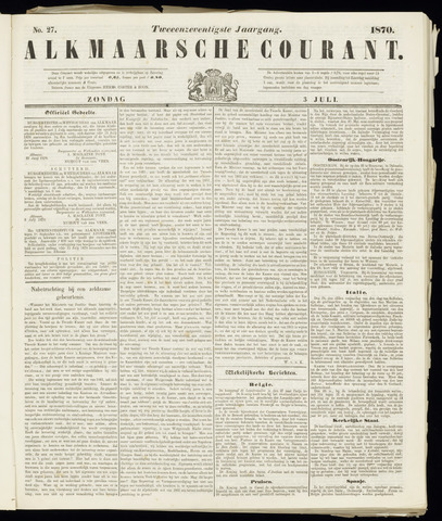 Alkmaarsche Courant 1870-07-03