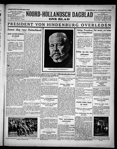 Noord-Hollandsch Dagblad : ons blad 1934-08-02