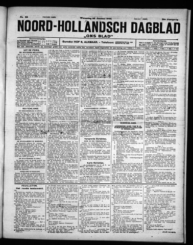 Noord-Hollandsch Dagblad : ons blad 1925-01-28