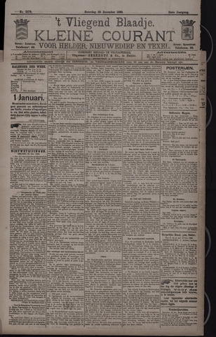 Vliegend blaadje : nieuws- en advertentiebode voor Den Helder 1893-12-30