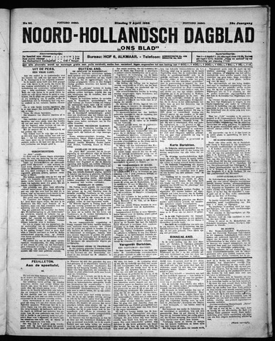 Noord-Hollandsch Dagblad : ons blad 1925-04-07