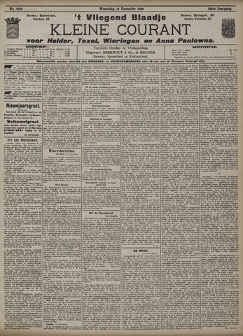Vliegend blaadje : nieuws- en advertentiebode voor Den Helder 1908-12-16