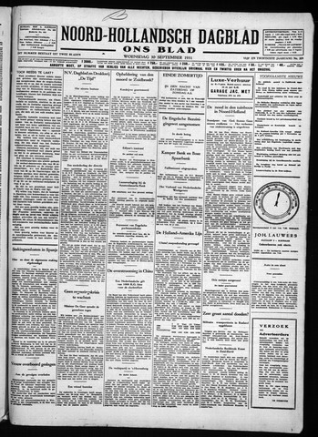 Noord-Hollandsch Dagblad : ons blad 1931-09-30
