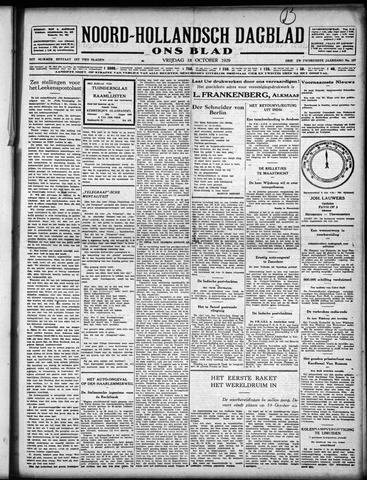 Noord-Hollandsch Dagblad : ons blad 1929-10-18