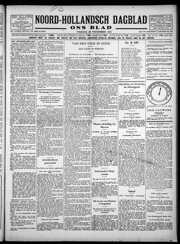 Noord-Hollandsch Dagblad : ons blad 1931-11-20