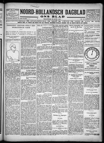 Noord-Hollandsch Dagblad : ons blad 1931-06-22