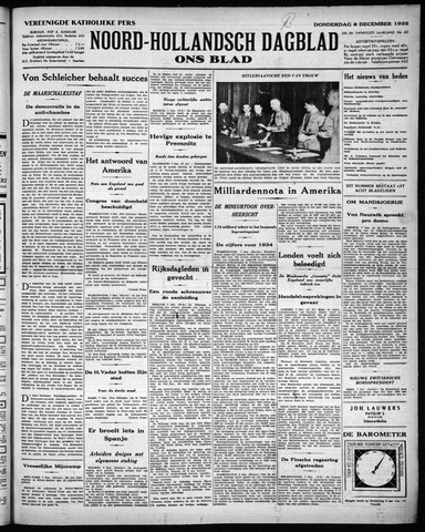 Noord-Hollandsch Dagblad : ons blad 1932-12-08