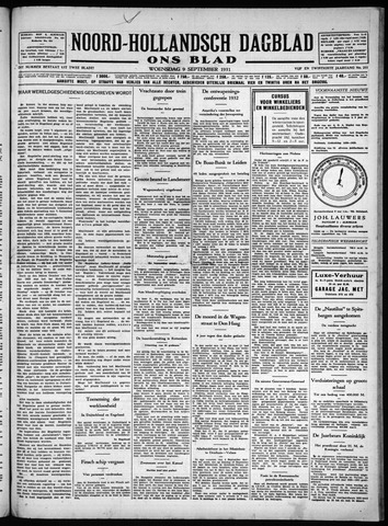 Noord-Hollandsch Dagblad : ons blad 1931-09-09
