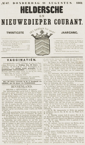 Heldersche en Nieuwedieper Courant 1862-08-21