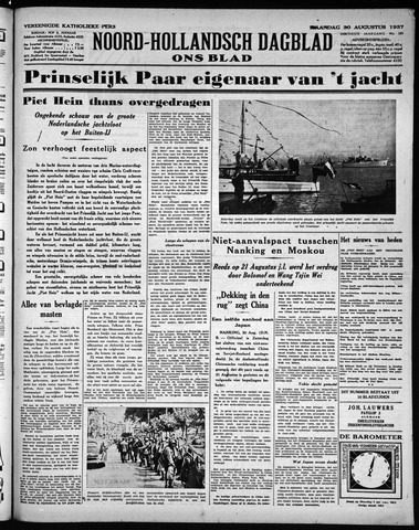 Noord-Hollandsch Dagblad : ons blad 1937-08-30