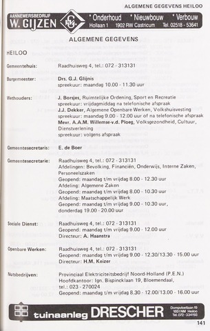 Adresboek van Heiloo 1986