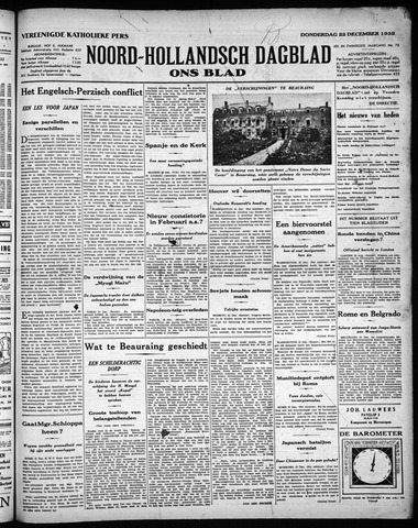 Noord-Hollandsch Dagblad : ons blad 1932-12-22