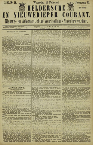 Heldersche en Nieuwedieper Courant 1885-02-11