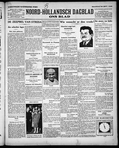 Noord-Hollandsch Dagblad : ons blad 1932-09-26