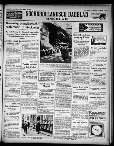 Noord-Hollandsch Dagblad : ons blad 1939-10-14