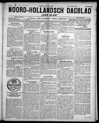 Noord-Hollandsch Dagblad : ons blad 1927-03-15