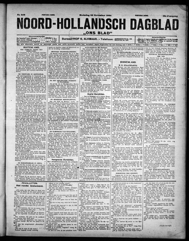 Noord-Hollandsch Dagblad : ons blad 1924-11-10